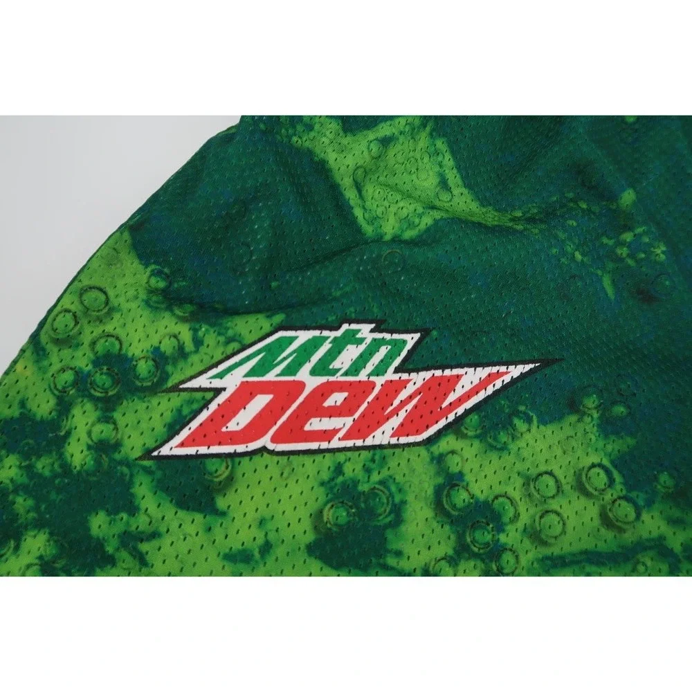 Eric Emanuel x Mountain Dew Mens XL Green Mesh Basic Shorts‎